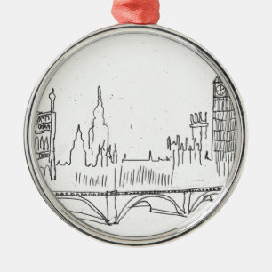 London skissar julgransprydnad metall