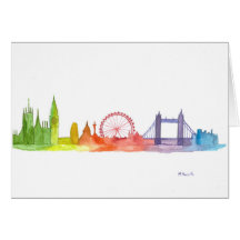 London Skyline abstrakt art vattenfärgsfärgad