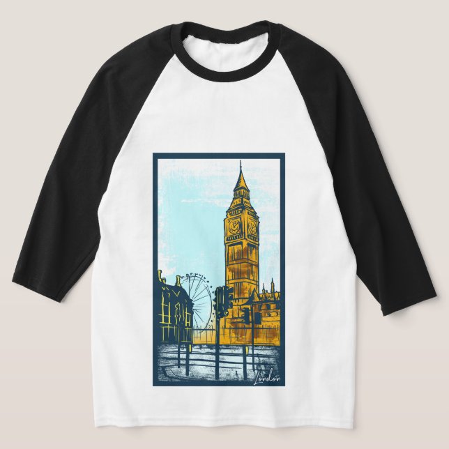 London Skyline Big Ben Graphic T-Shirt (Laydown)