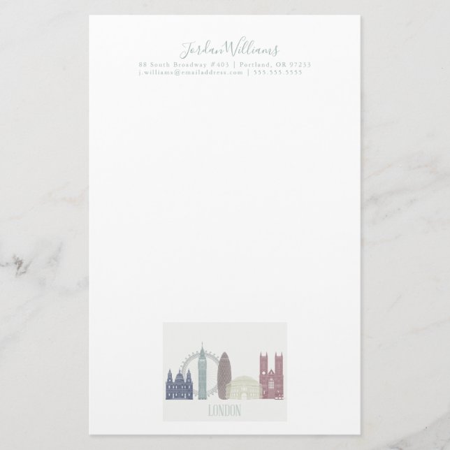 London Skyline Brevpapper (Framsida)