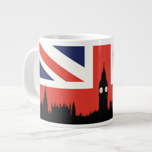 London Skyline  Brittiska Flagga Jumbo Mugg
