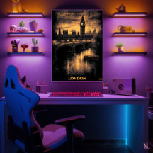 London Skyline - Charcol Monochrome Art - Urban