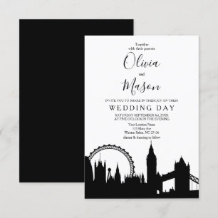 London Skyline Cityscape Wedding bjudande Inbjudningar