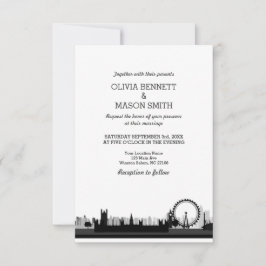 London Skyline Cityscape Wedding bjudande Inbjudningar