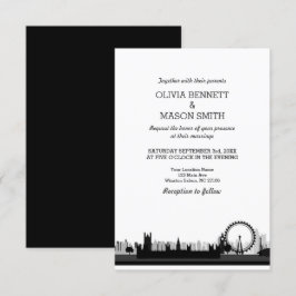London Skyline Cityscape Wedding bjudande Inbjudningar