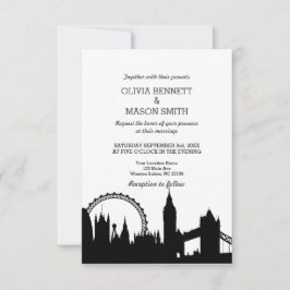 London Skyline Cityscape Wedding bjudande Inbjudningar