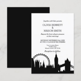London Skyline Cityscape Wedding bjudande Inbjudningar