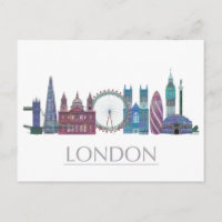 London Skyline Färgad Byggnad
