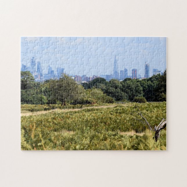 London Skyline från Richmond Park - 11x14 inch Pussel (Horisontell)