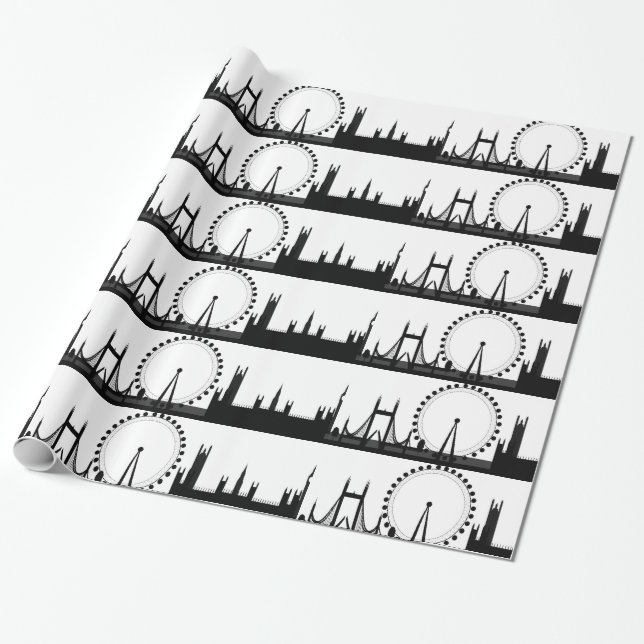 London Skyline Gift Wrap London Wrapping Papper Presentpapper (Utrullad)