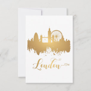 London Skyline Karta vycard Tack Kort