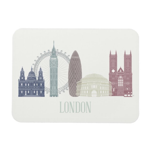 London Skyline Magnet (Horisontell)