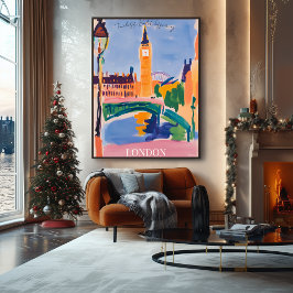 London Skyline med ikonisk arkitektur i Fauvistisk Poster