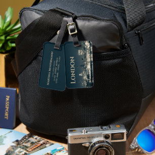 London Skyline Panorama Urban Souvenir Gift Bagagebricka