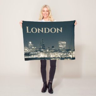 London Skyline Panorama Urban Souvenir Gift Fleecefilt