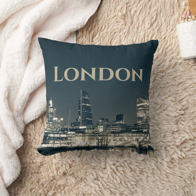 London Skyline Panorama Urban Souvenir Gift Kudde (Filt)