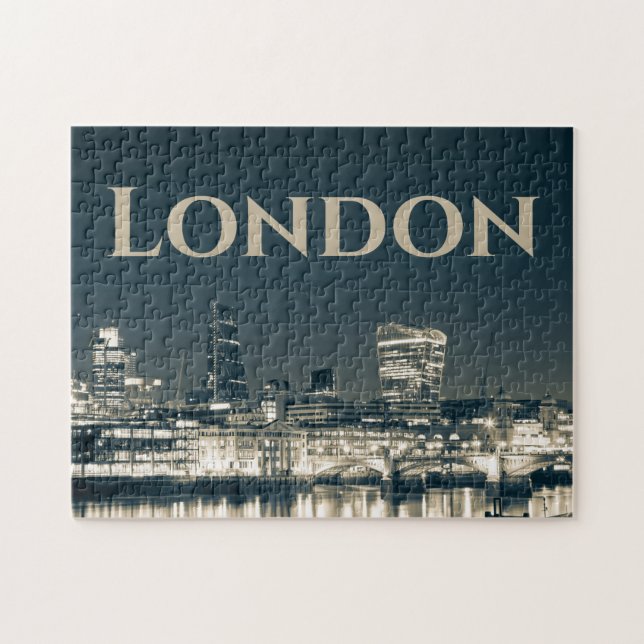 London Skyline Panorama Urban Souvenir Gift Pussel (Horisontell)