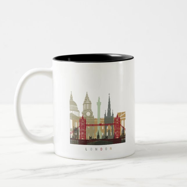 London skyline poster Två-Tonad mugg (Vänster)