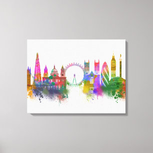 London Skyline - Rainbow Canvastryck