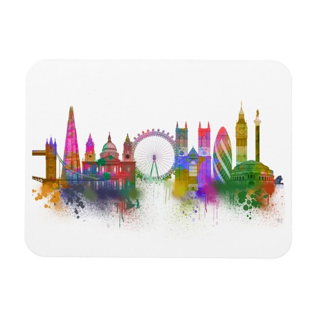 London Skyline - Rainbow Magnet (Horisontell)