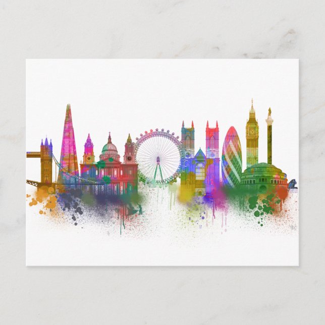 London Skyline - Rainbow Vykort (Framsida)