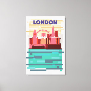 London skyline-reseaffisch. canvastryck
