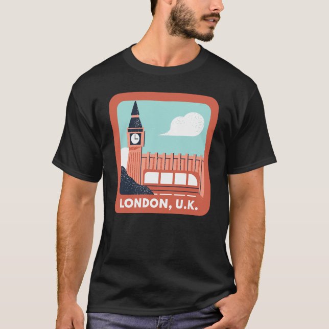 London Skyline Retro City Pride T Shirt (Framsida)