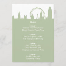 London Skyline Sage Menu-kort