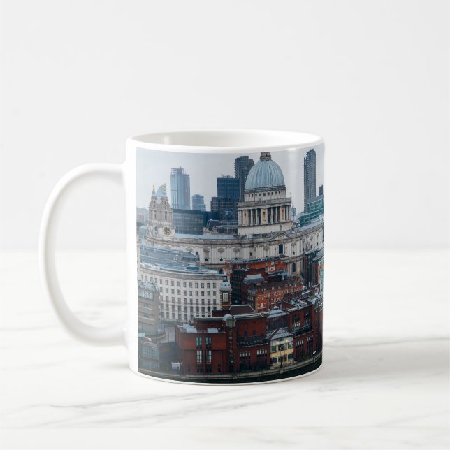 London Skyline: St. Paul's Aerial View Kaffemugg (Vänster)