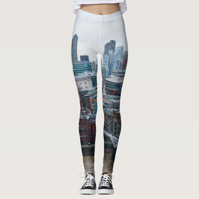 London Skyline: St. Paul's Aerial View Leggings (Framsida)