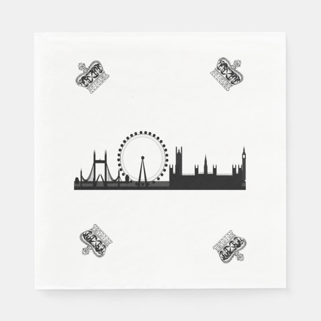 London Skyline Thned Royal Krona Pappra Napkins Pappersservett (Framsidan)
