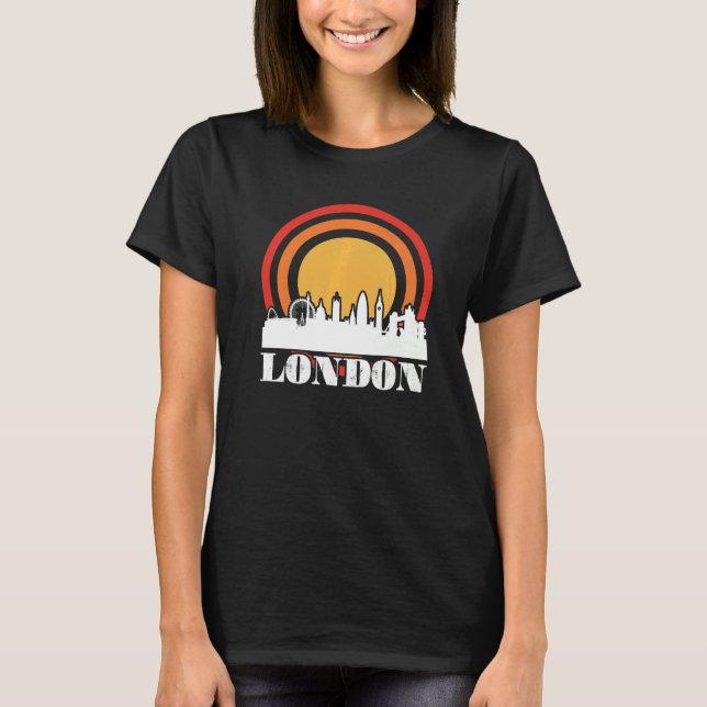 London Skyline Torn Bridge och Big Ben i Westmin T Shirt (Framsida)