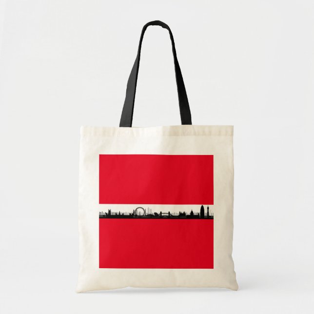 London Skyline Tote Bag Tygkasse (Framsidan)