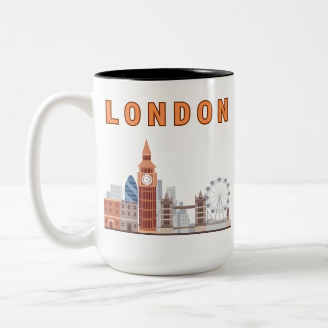 London Skyline Two Tone 15 oz. Mug Två-Tonad Mugg (Vänster)