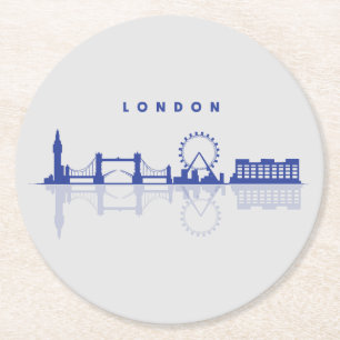 London SKyline Underläggs Underlägg Papper Rund