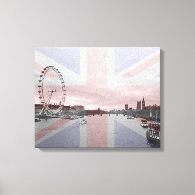 London Skyline Union Jack Flagga Canvastryck (Framsida)