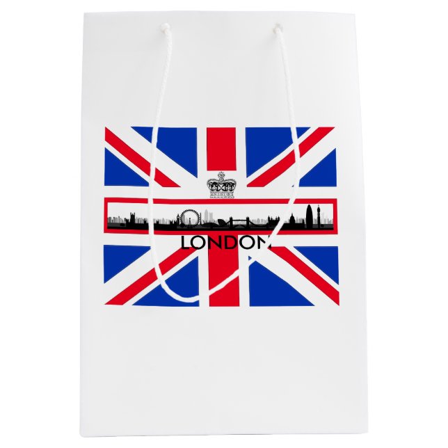 London Skyline Union Jack Flagga Medium Presentpre (Framsidan)