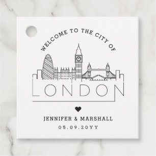 London Skyline   Välkomsthälsoförmån för Bröllop Gåvor Etiketter