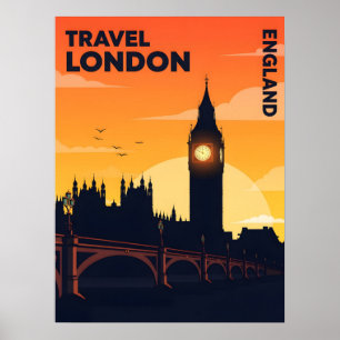 London skyline vid sunset med stor ben poster