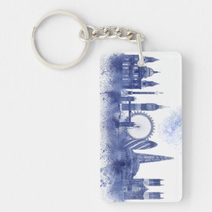 London Skyline - Watercolor Blue