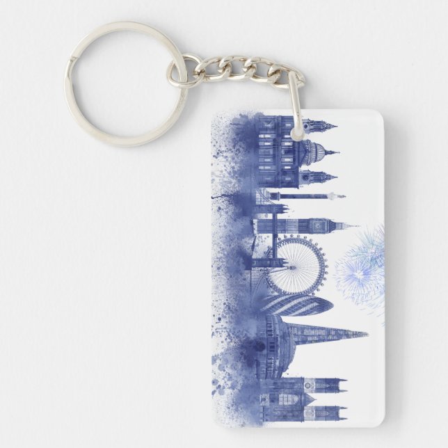 London Skyline - Watercolor Blue (Framsidan)