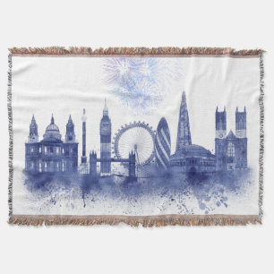 London Skyline - Watercolor Blue Filt