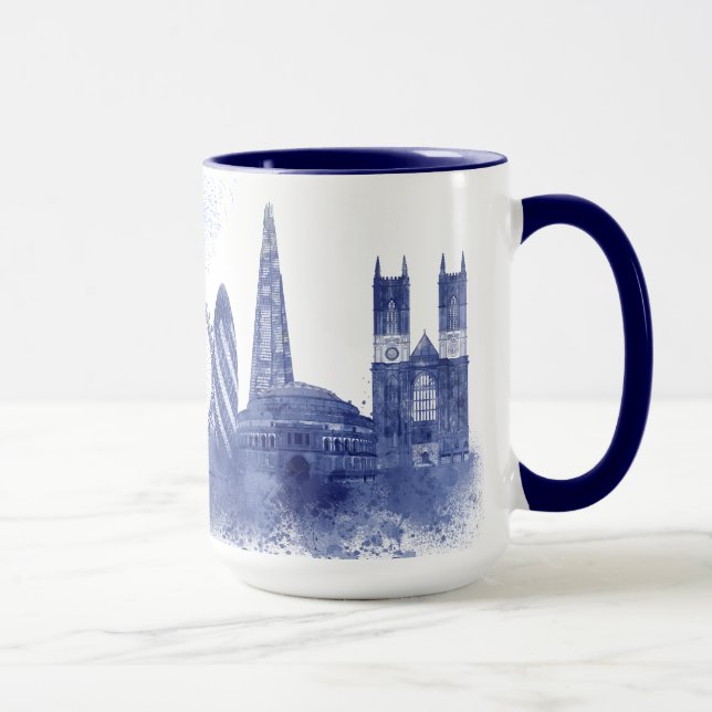 London Skyline - Watercolor Blue Mugg (Höger)