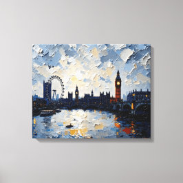 London Skyline Wrapped Canvas | Impasto Oil Paint