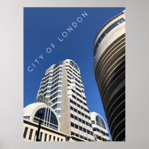 London Skyscraper i blå himmel-fotot Poster
