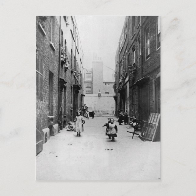 London Slums, 1899 Vykort (Framsida)
