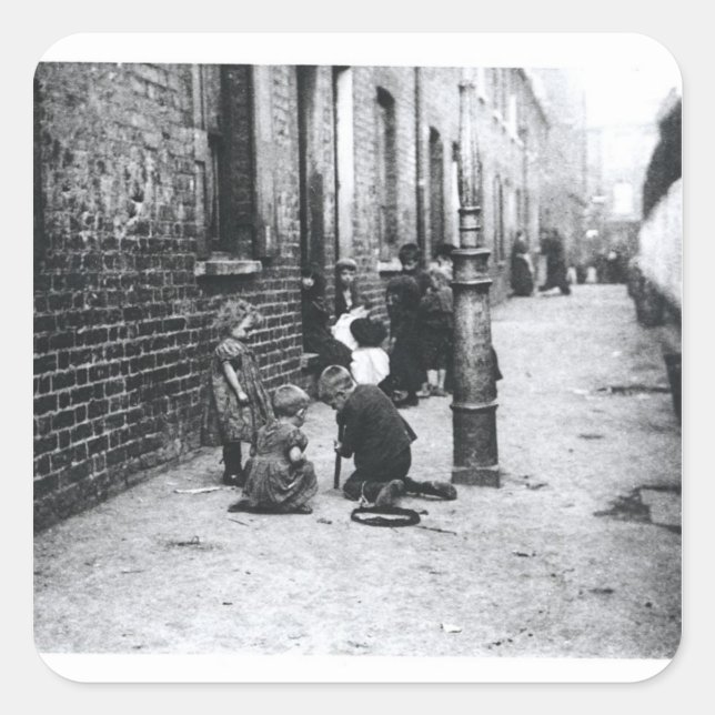 London Slums Fyrkantigt Klistermärke (Framsida)