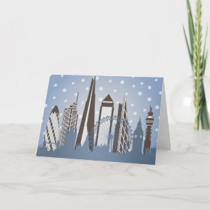 London Snöflingor Helgkort