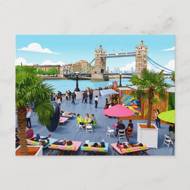 London sommar scen vykort (Framsida)