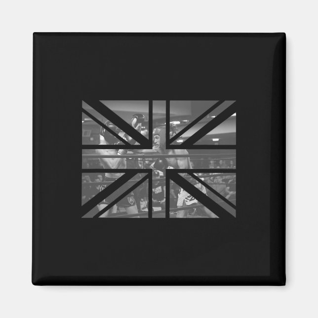 London Souvenir British Flagga Boxing Match Funky  Magnet (Framsidan)
